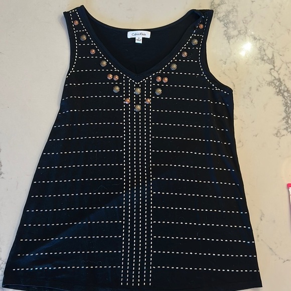 Calvin Klein Tops - Calvin Klein beaded tank M